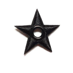 3  Black Star shoe charm Roller Skate star shoelace patch charm